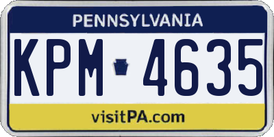 PA license plate KPM4635