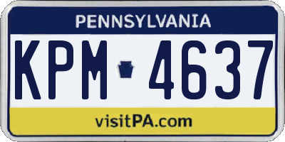 PA license plate KPM4637