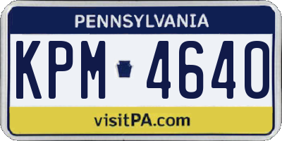 PA license plate KPM4640