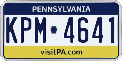 PA license plate KPM4641