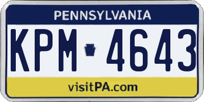 PA license plate KPM4643