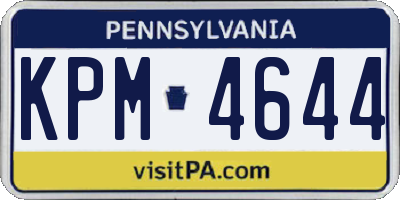 PA license plate KPM4644