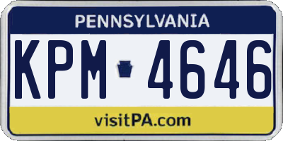 PA license plate KPM4646