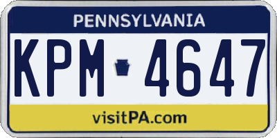 PA license plate KPM4647