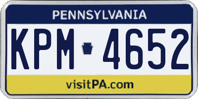PA license plate KPM4652