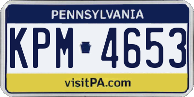 PA license plate KPM4653