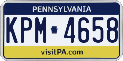 PA license plate KPM4658