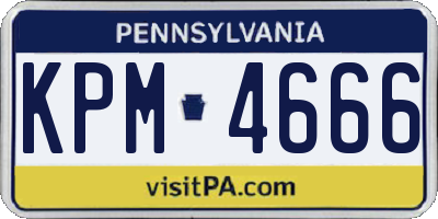 PA license plate KPM4666