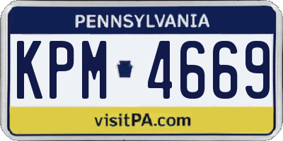 PA license plate KPM4669