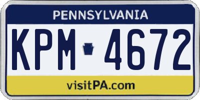 PA license plate KPM4672