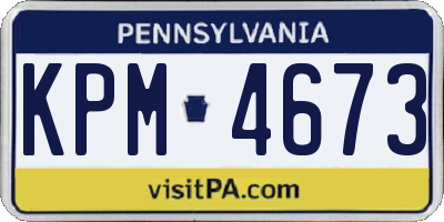 PA license plate KPM4673