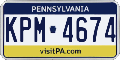 PA license plate KPM4674