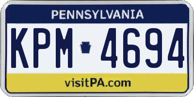 PA license plate KPM4694