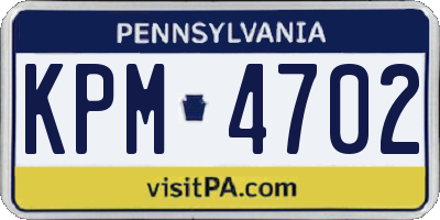 PA license plate KPM4702