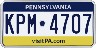 PA license plate KPM4707