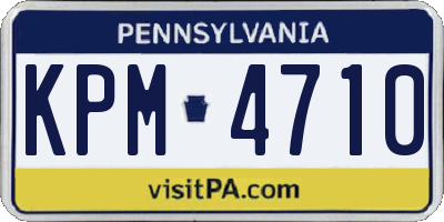 PA license plate KPM4710