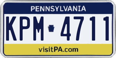 PA license plate KPM4711
