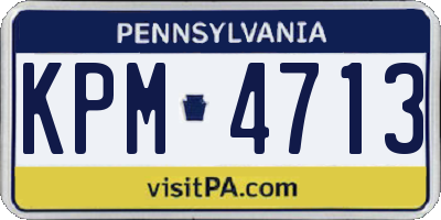 PA license plate KPM4713