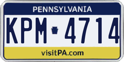 PA license plate KPM4714