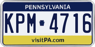 PA license plate KPM4716