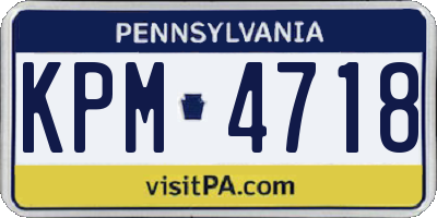 PA license plate KPM4718
