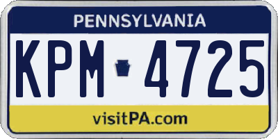 PA license plate KPM4725