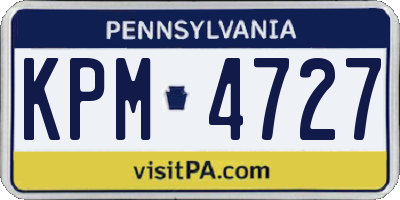 PA license plate KPM4727