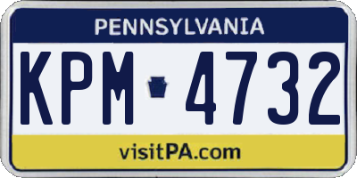 PA license plate KPM4732