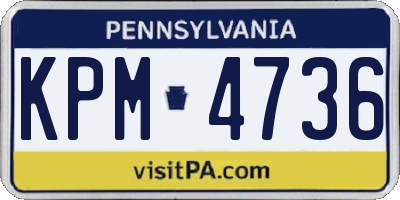 PA license plate KPM4736
