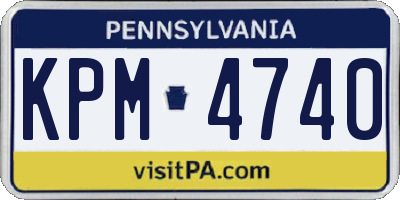 PA license plate KPM4740