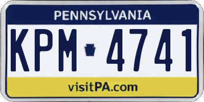 PA license plate KPM4741