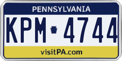 PA license plate KPM4744