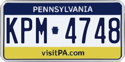 PA license plate KPM4748