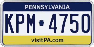 PA license plate KPM4750