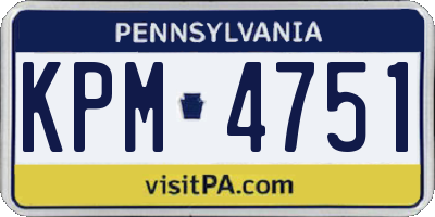 PA license plate KPM4751