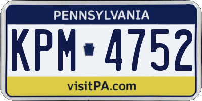 PA license plate KPM4752