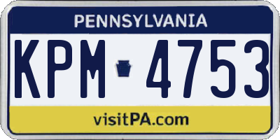 PA license plate KPM4753