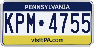 PA license plate KPM4755