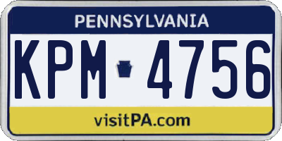 PA license plate KPM4756