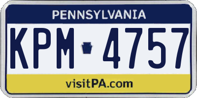 PA license plate KPM4757