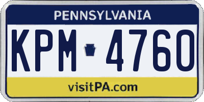 PA license plate KPM4760