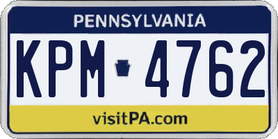 PA license plate KPM4762
