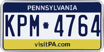 PA license plate KPM4764