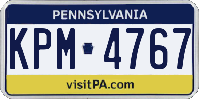 PA license plate KPM4767
