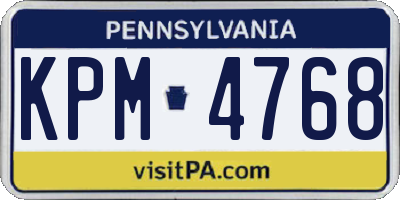 PA license plate KPM4768