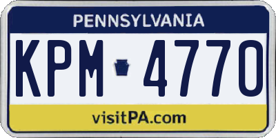 PA license plate KPM4770