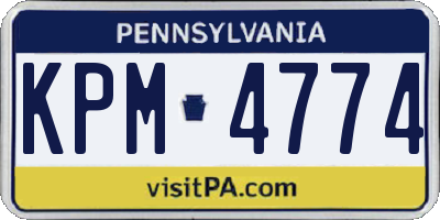 PA license plate KPM4774