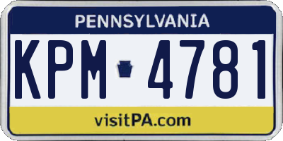 PA license plate KPM4781