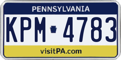 PA license plate KPM4783