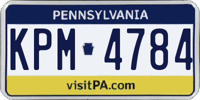 PA license plate KPM4784